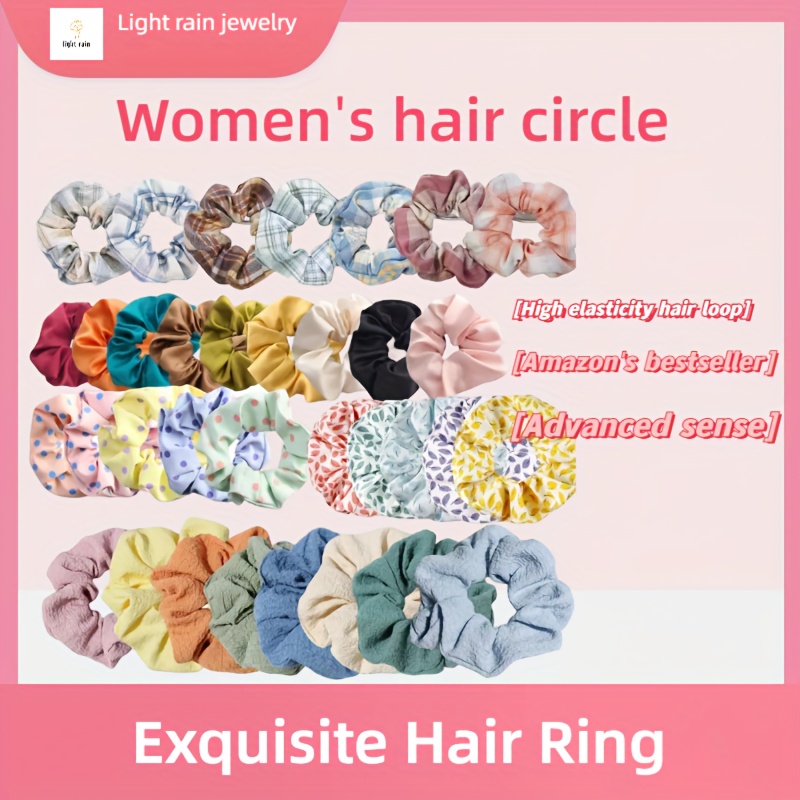 Hair Scrunchies Set Women Elastic Holographic Ponytail - Temu