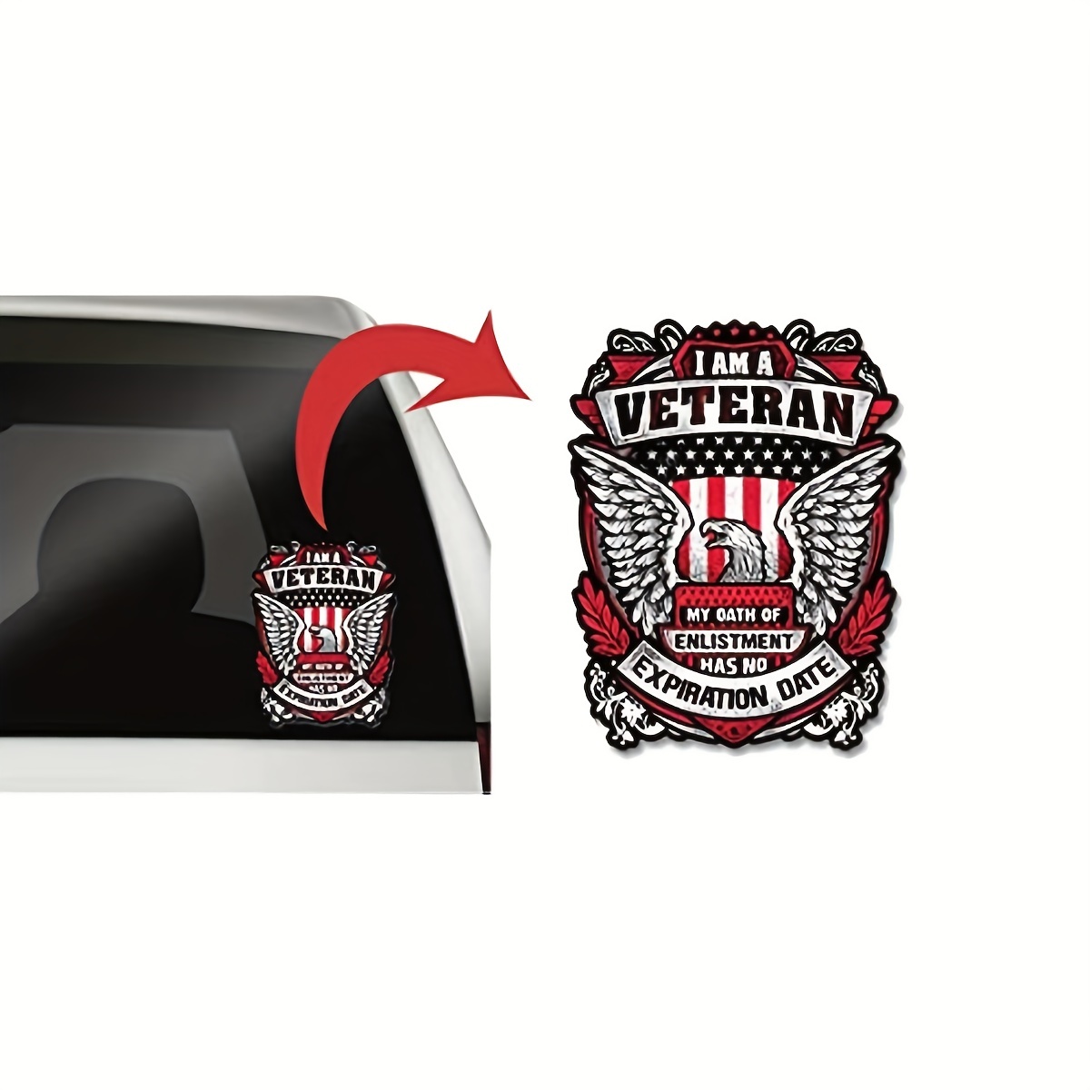 A Veteran Oath Enlistment No Expiration Date Decal Cars - Temu