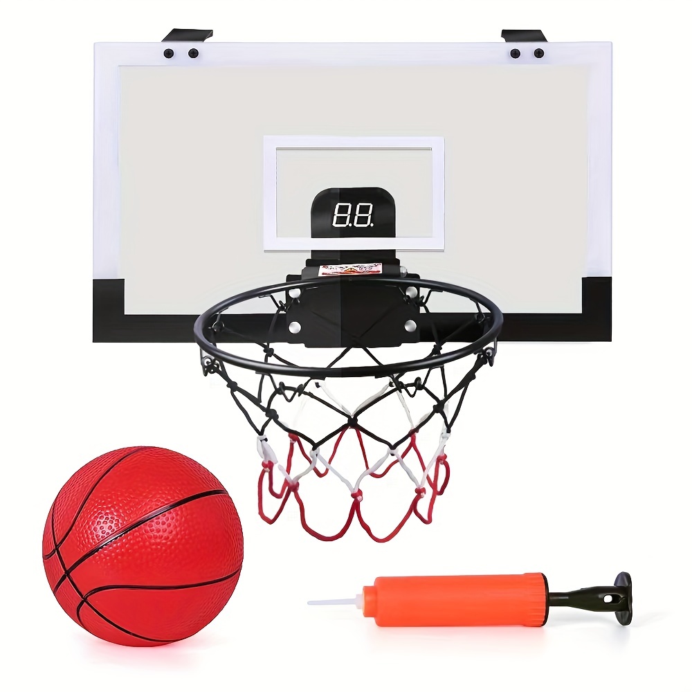 Basketball Hoop Indoor Mini Basketball Hoop For Door With Electronic  Scoreboard 4 Balls Air Pump Basketball Gifts For Boys Teen Kids, 90 Days  Buyer Protection