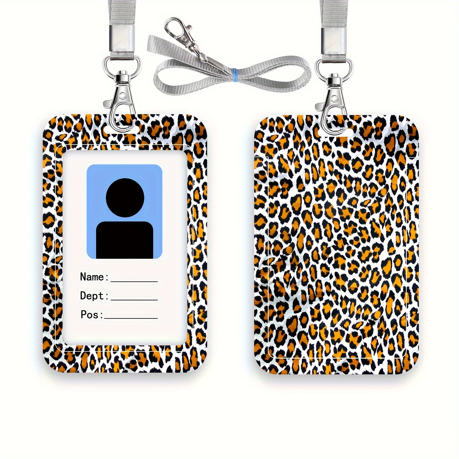Leopard Print ID Badge Holder With Lanyard, Cute Lanyard With ID Holder, Id  Card Badge Holder With Lanyard For Teacher Nurses Police Working Card, Aes