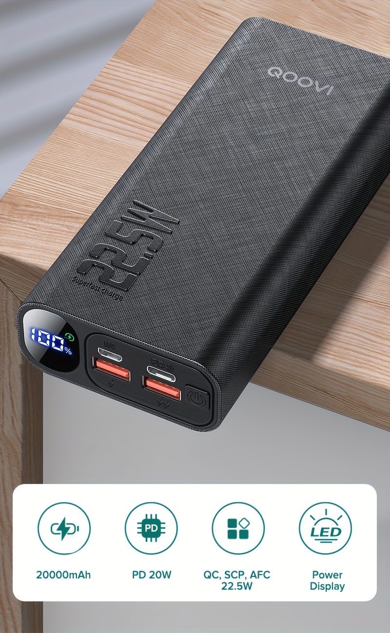 Baseus – batterie externe Portable 30000mAh, Power Bank, PD 20W, 20000mAh,  pour iPhone, Xiaomi