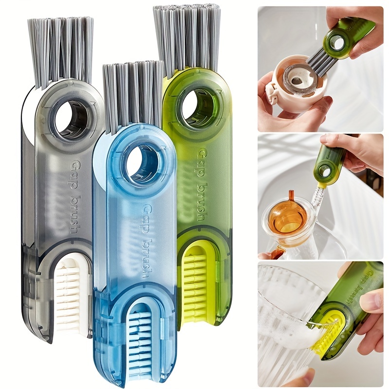 3-in-1 Multifunctional Cup Lid Brush Crevice Cleaning Brush