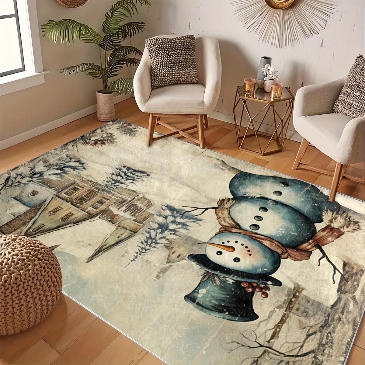 Elk Area Rugs 3x4 ft - Christmas Rug for Living Room Bedroom Decor, Printed  Floor Small Rug for Dining Room Home Decorative, Soft & Non-Slip 