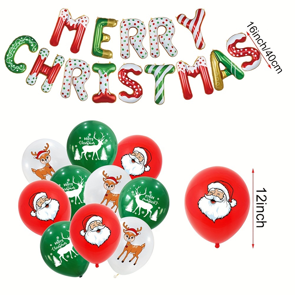 Décorations De Noël Ballons En Latex Bannière Joyeux Noël, Père