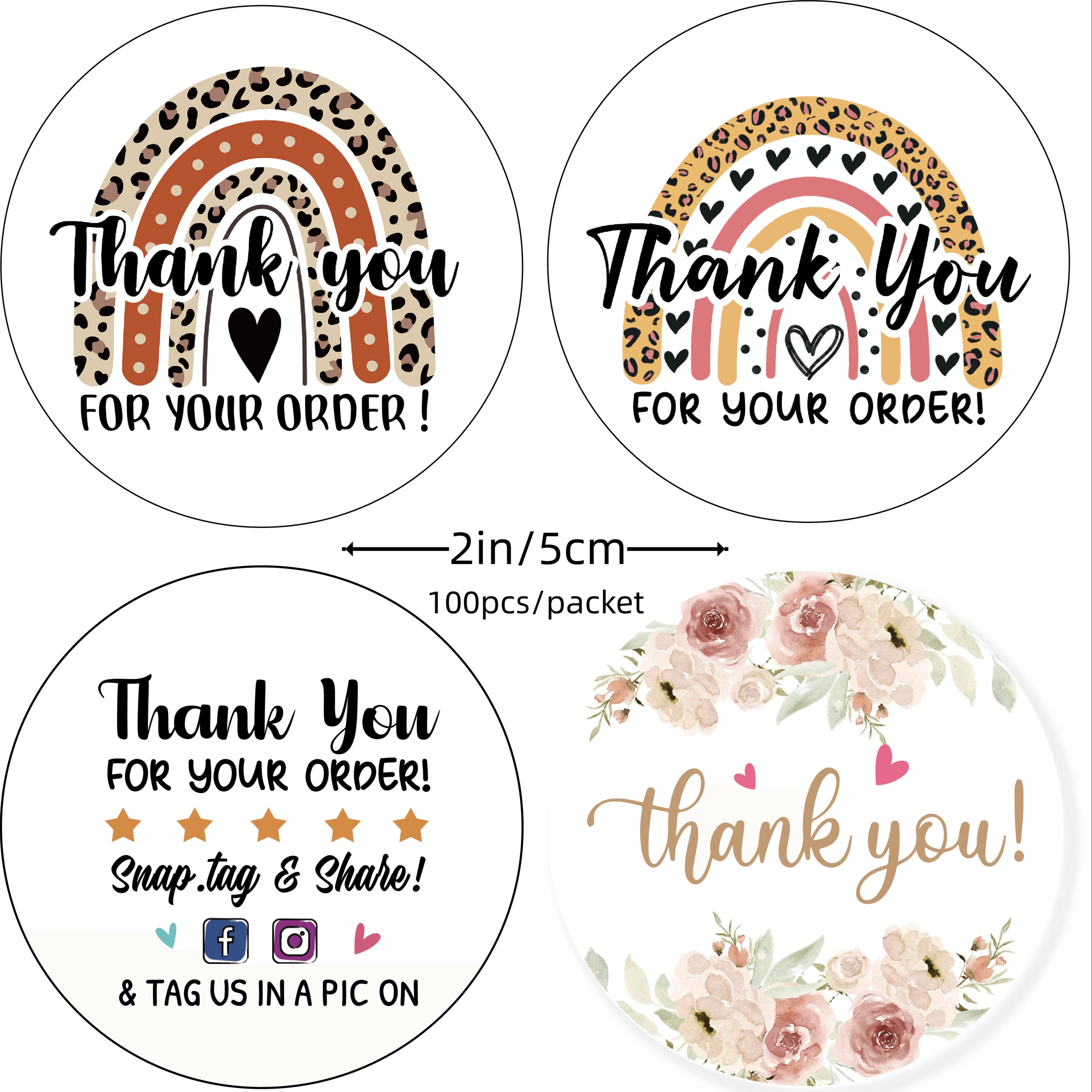 Bag Four Different Patterns Cute Camera Stickers Thank You - Temu