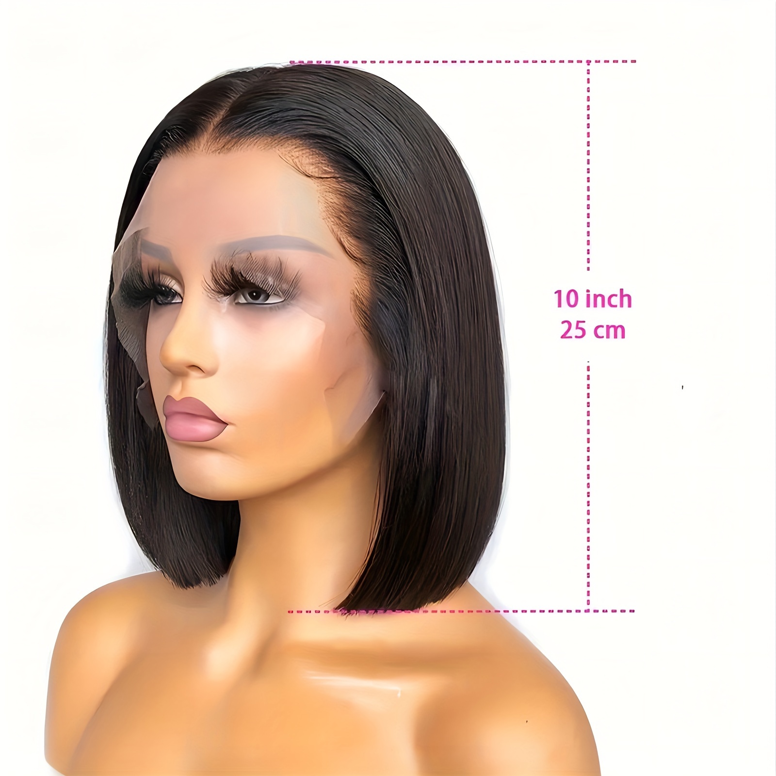 16 Inch Straight Lace Front Wigs Human Hair Pre Plucked 13x4 HD