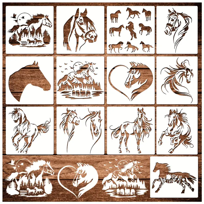 Horse Stencils For Painting On Wood Reusable Horse Art - Temu