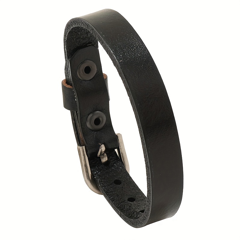 1pc Vintage Simple Men Leather Bracelet