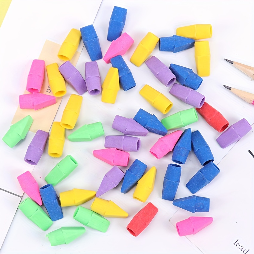 12 PCS Erasers Pencil Top Eraser Caps Chisel Shape Pencil Eraser Toppers  Student Painting Correction Supplies Stationery