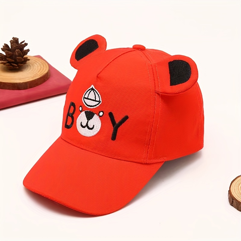 Embroidered Bear Baseball Cap For Children New Spring Summer