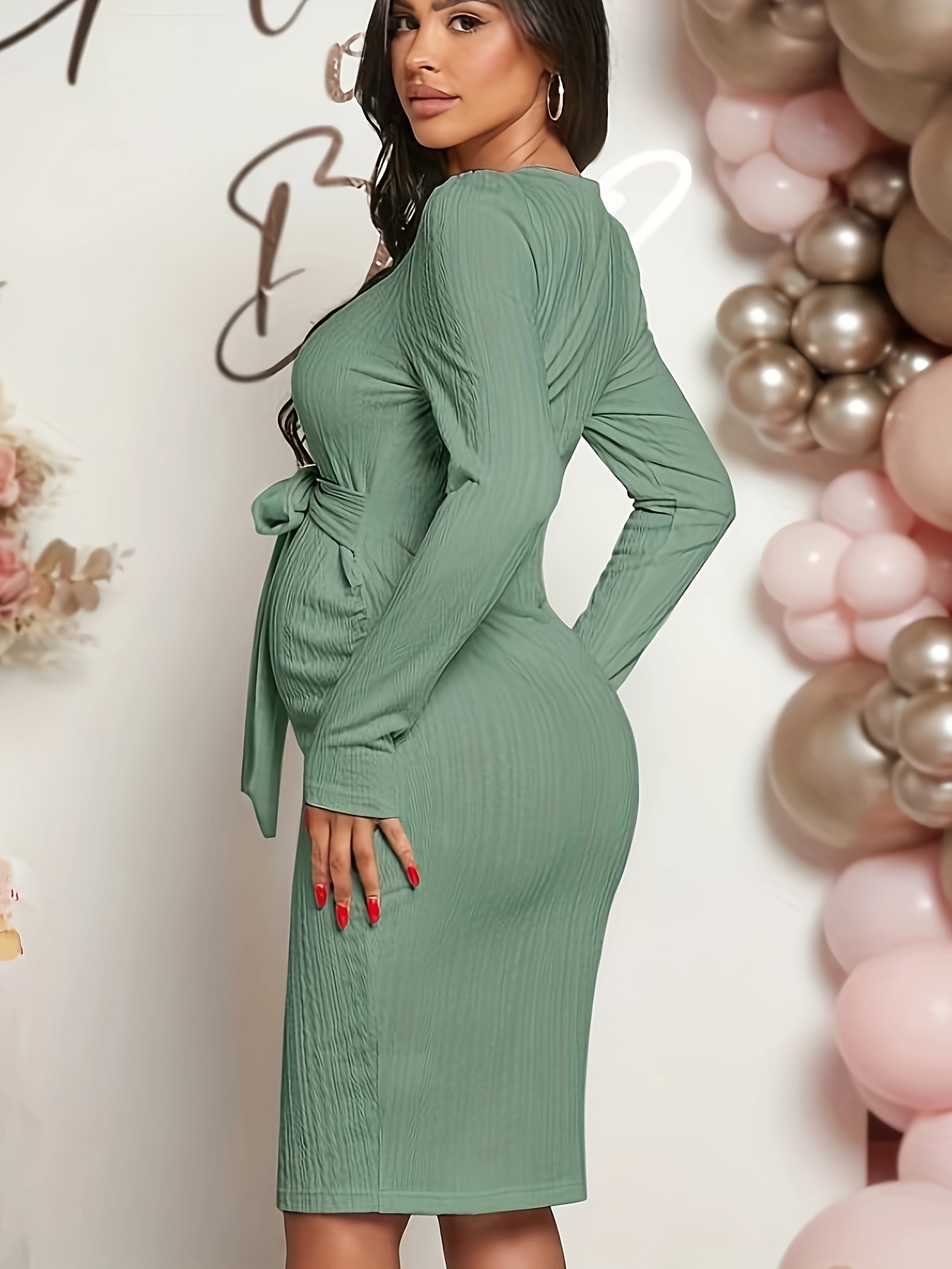 Plus Size Prom Dresses Hooded Ruffles Pregnant Women Sexy Photo Dress Front  Split Maternity Lingerie Photo Shoot or Baby Shower
