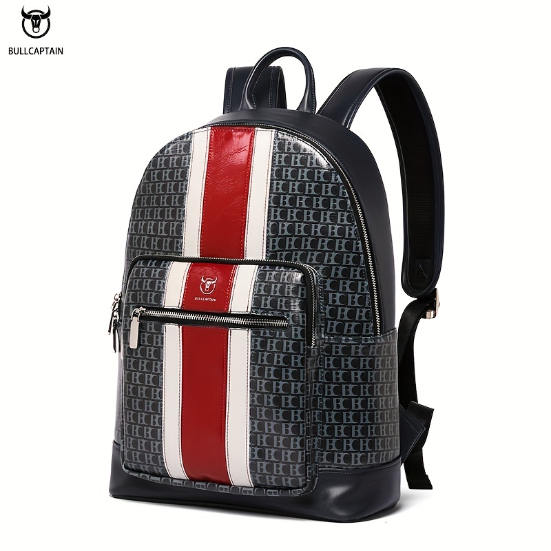 Captain Ox Leather Men's Casual Backpack Men's Fashion Short-distance  Travel Bag Water-resistant Travel High-capacity Backpack Multi-functional  Use Of Computer Bag - Temu Qatar