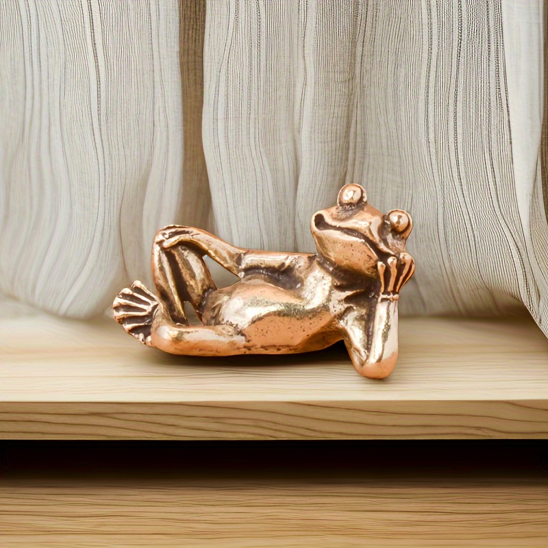 Sleeping Frog Sculpture Brass Statue Vintage - Temu