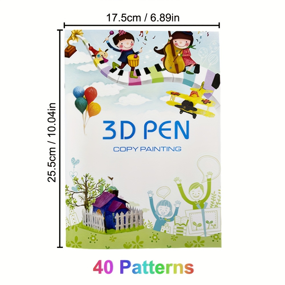 3D Printing Pen Drawing Book Réutilisable Coloré 22/40 Motifs