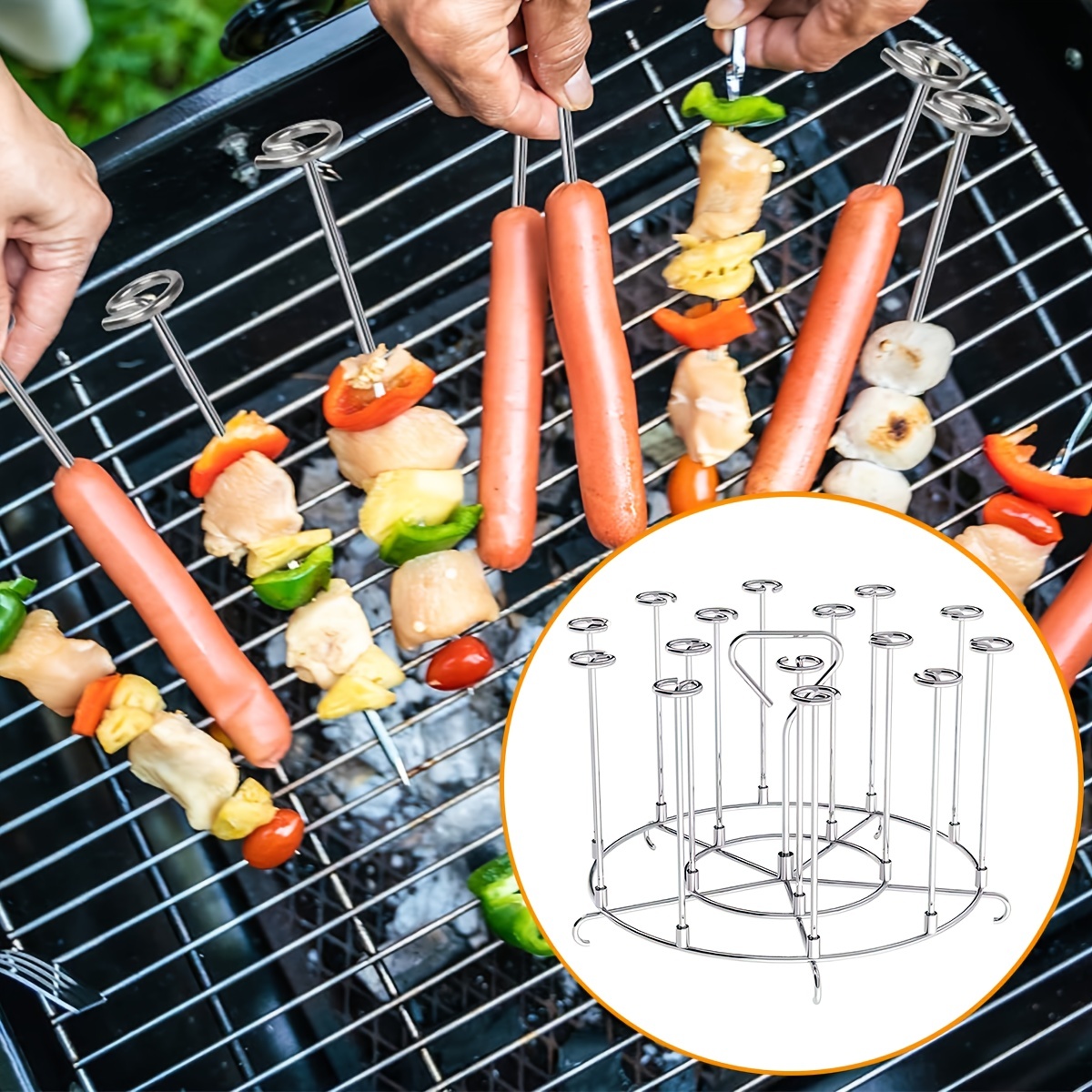 Grill Delicious Kabobs At Home With This Air Fryer Skewer Stand