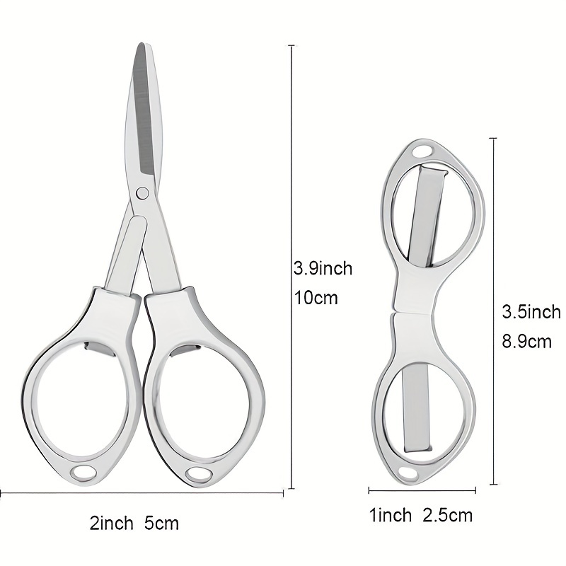 Stainless Steel Folding Scissors, 4 Inch/10cm Mini Small Paper