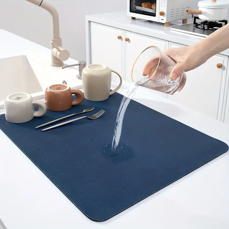 Dish Drying Mat, Solid Color Rectangle Novelty Placemat, Technology Velvet  Kitchen Drain Mat, Non-slip Super Absorbent Dish Drying Placemat, Table  Decorations, Kitchen Supplies - Temu