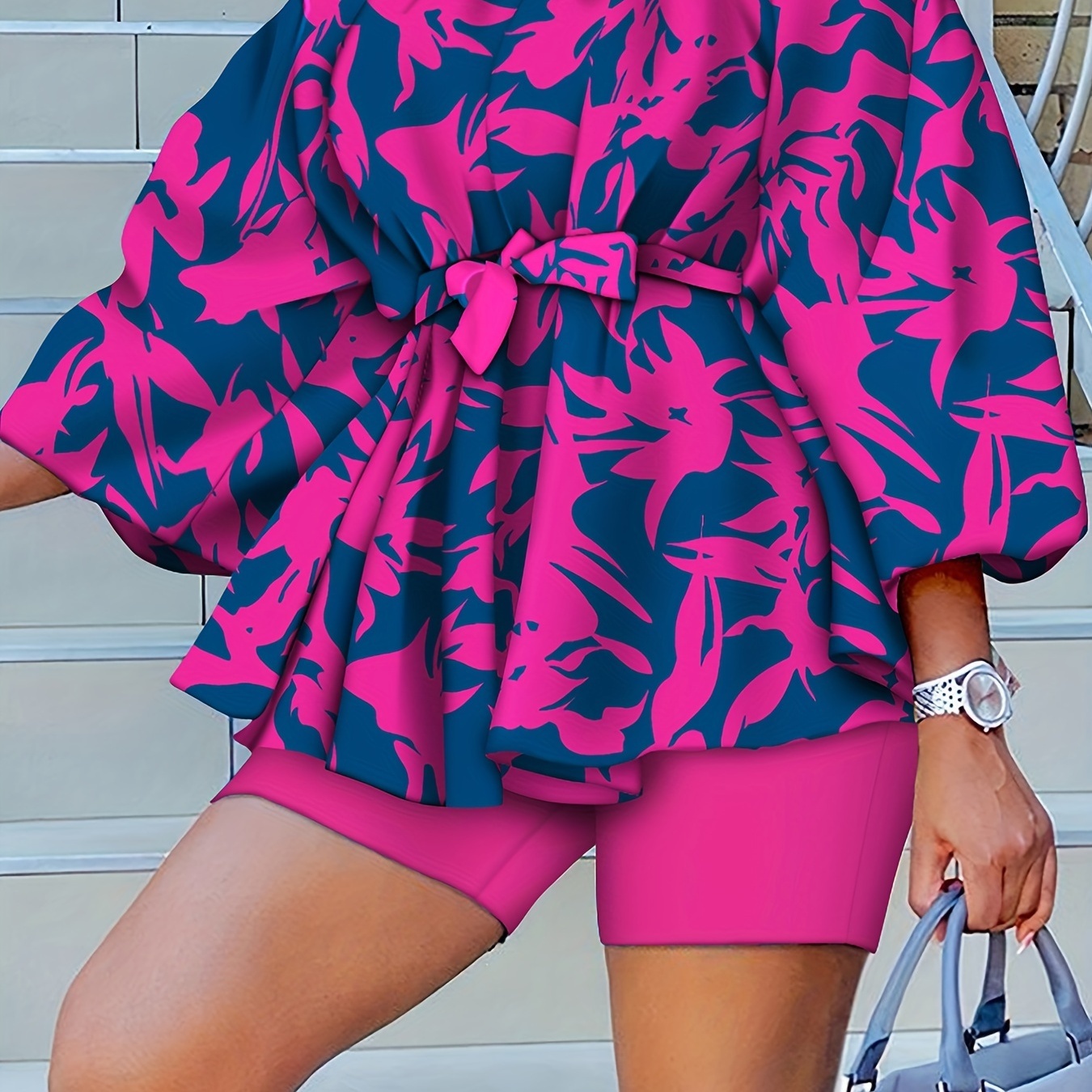 

Casual Two-piece Shorts Set, Belted Off Shoulder Top & Shorts Outfits, Women's Clothing
