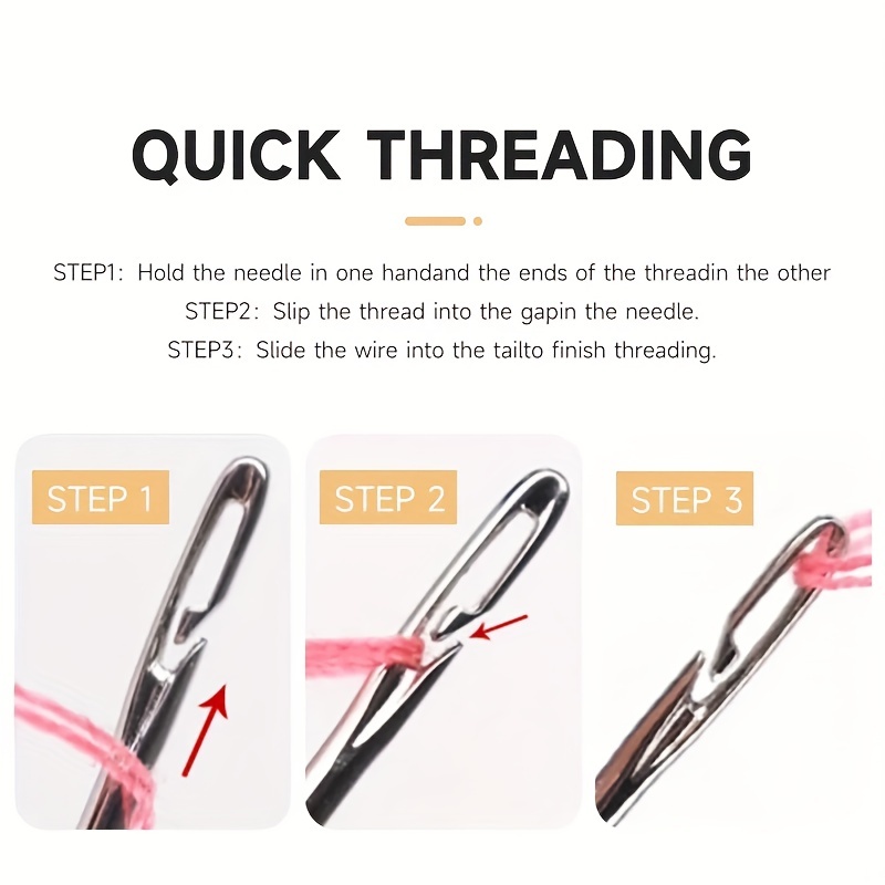 Self Threading Sewing Needles for Hand Embroidery and Craft