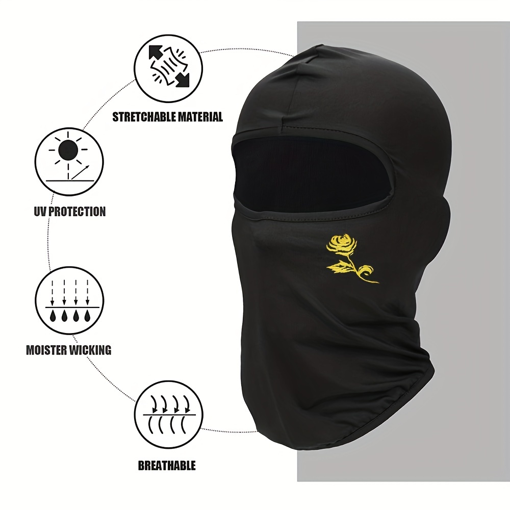 Rose Printed Mask Hood For Men And Women Outdoor Riding Balaclava Hat  Windproof And Sunscreen Sun Hat - Temu United Kingdom