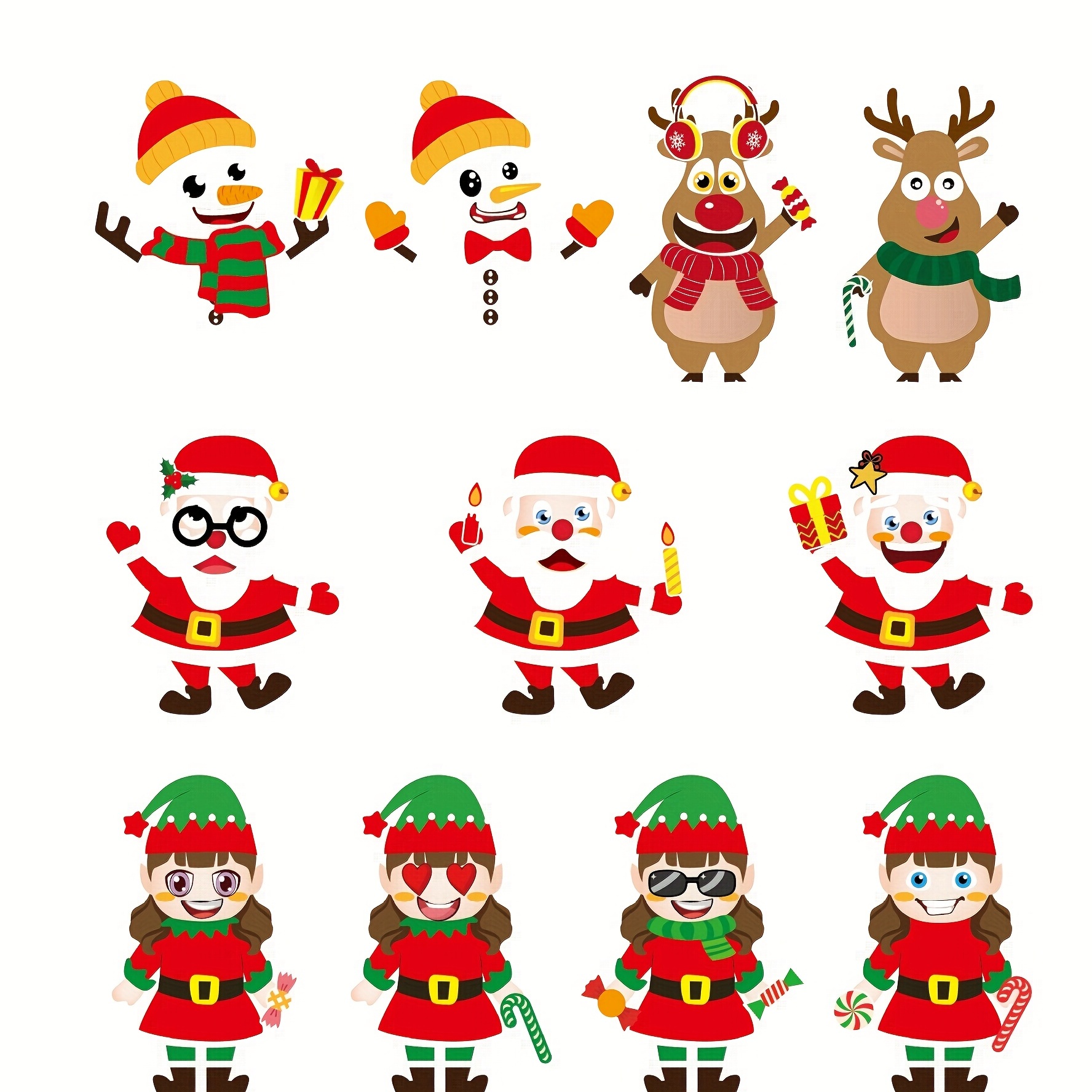 16 Folhas De Adesivos Diy Com Tema De Desenho Animado De Natal Para  Crianças, Quebra-cabeça E Decoração De Papai Noel E Boneco De Neve,  Interativo Entre Pais E Filhos, Quebra-cabeças