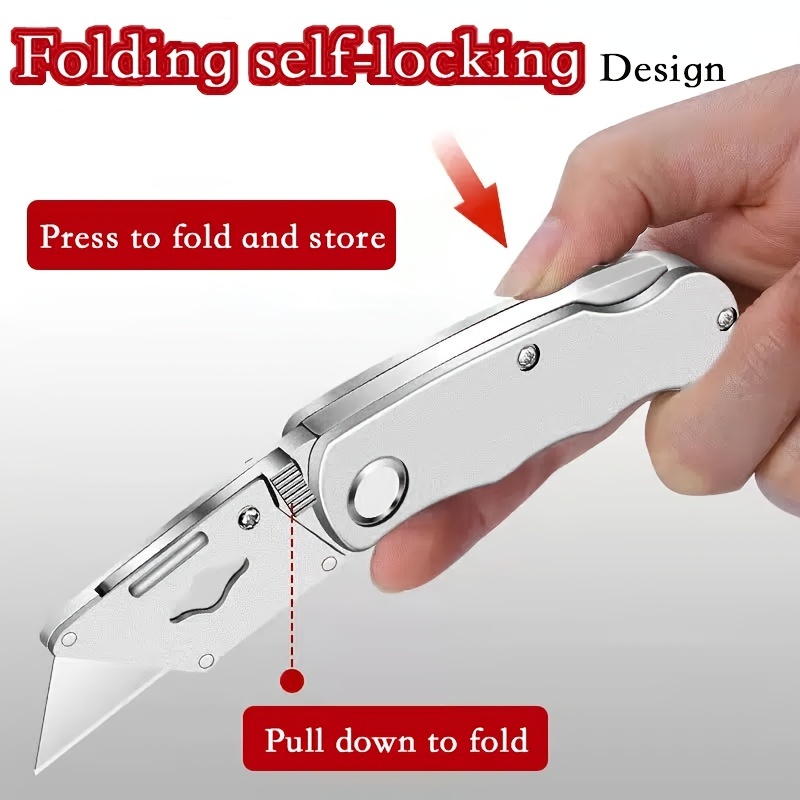 Couteau utilitaire pliable et facile à ouvrir, avec 5 lames de rechange  Home Essentials Masterpro