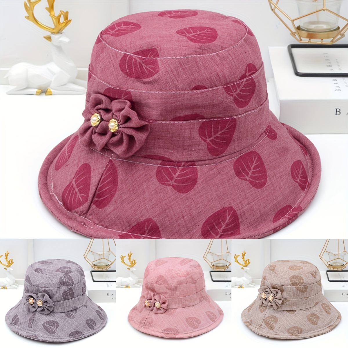 Large Brim Reversible Bucket Hat Trendy Floral Printed - Temu