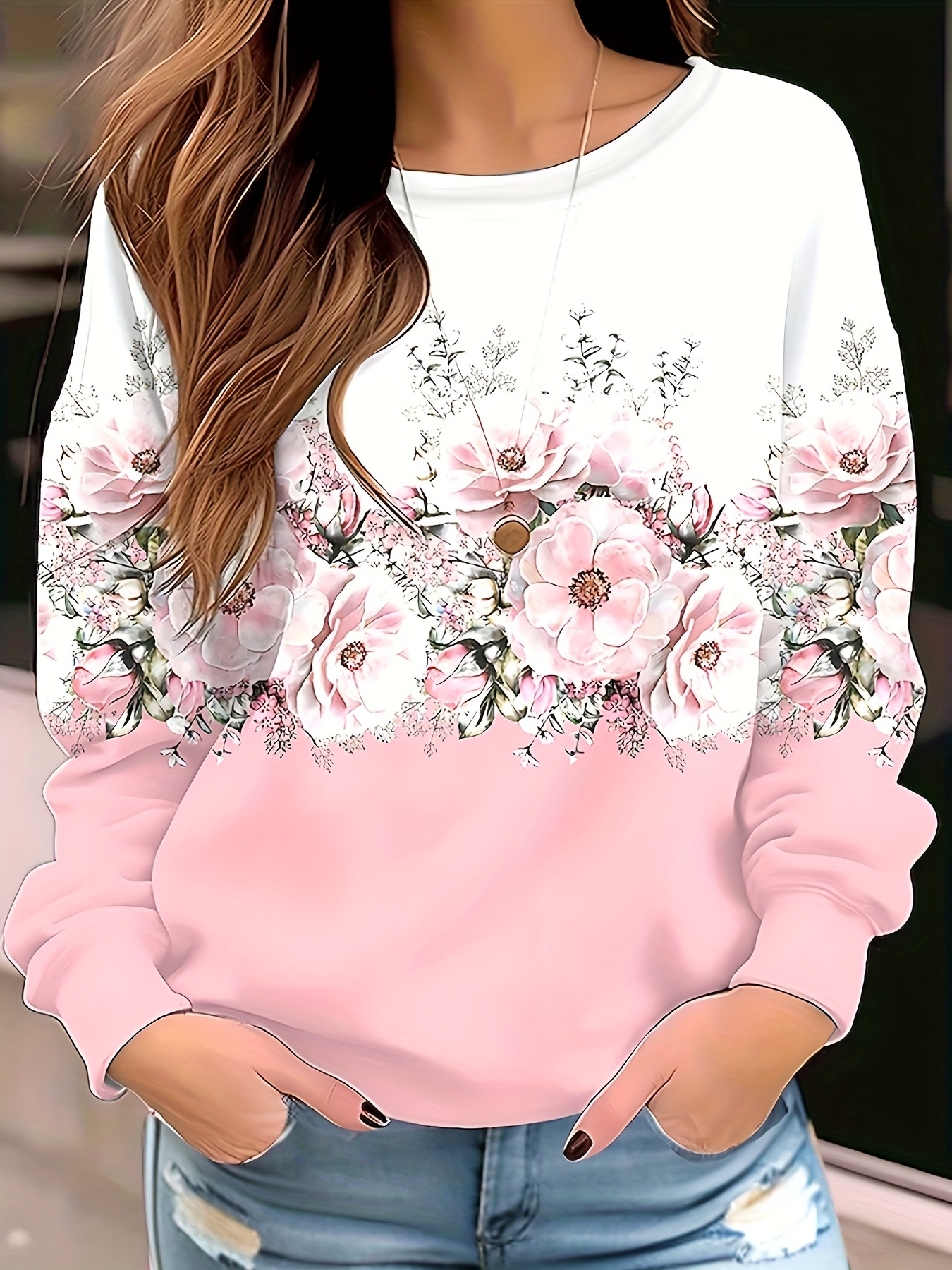 Floral sweatshirt hot sale womens