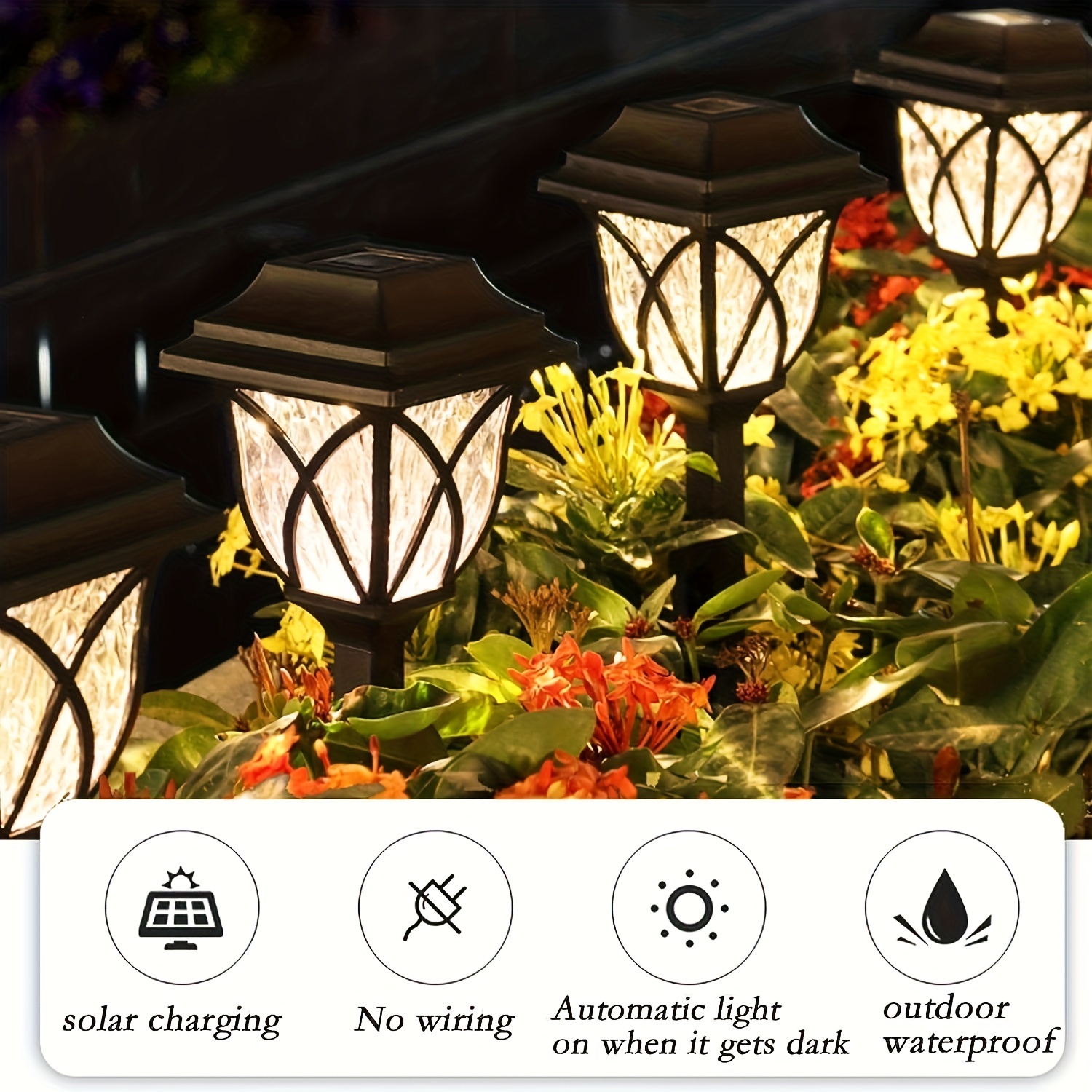 Solar Outdoor Lights Led Solar Garden Lights Outdoor Waterproof Decoration  Solar Aisle Lights Suitable For Courtyards, Courtyards, Landscapes,  Walkways Temu