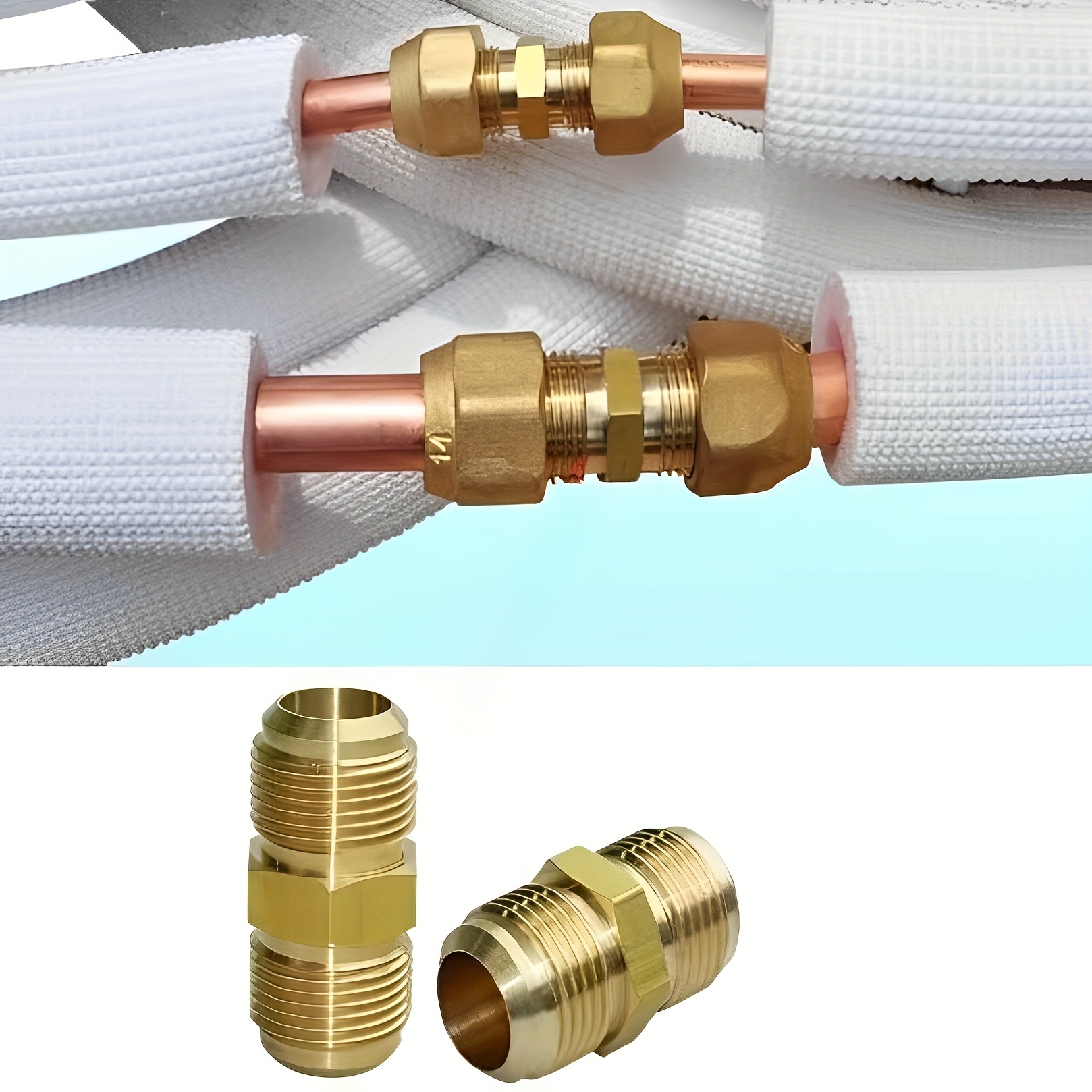 IIVVERR 0.315 inx0.250 in tubo aire acondicionado cobre reductor recto  accesorios 2pcs (0.315 inx0.250 in tubo Acondicionador de aire reductor de