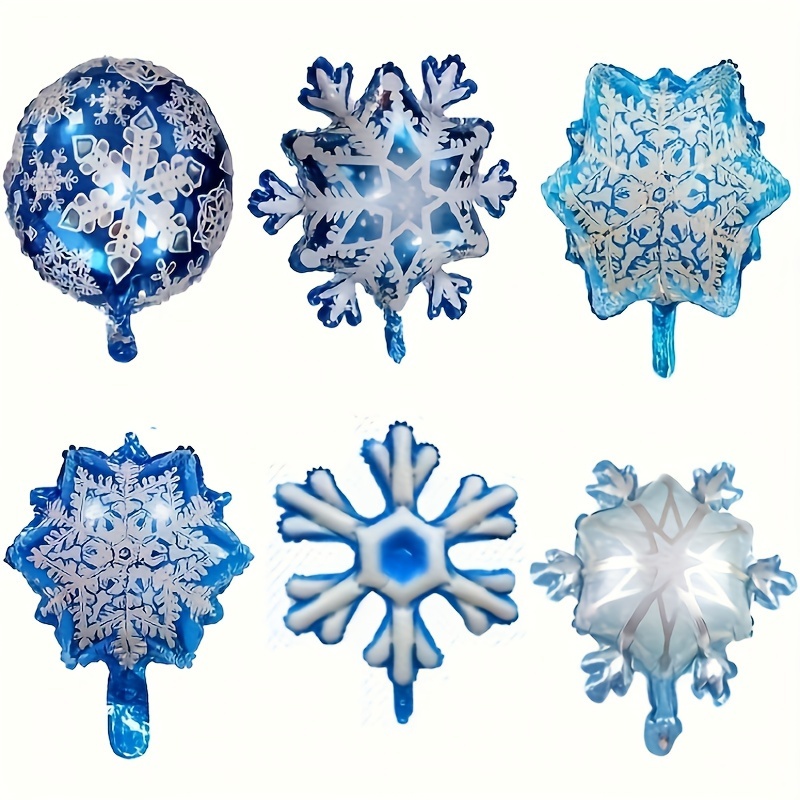 Frozen Theme - ELSA Snowflake Foil and 11in Balloons - bouquet of 7