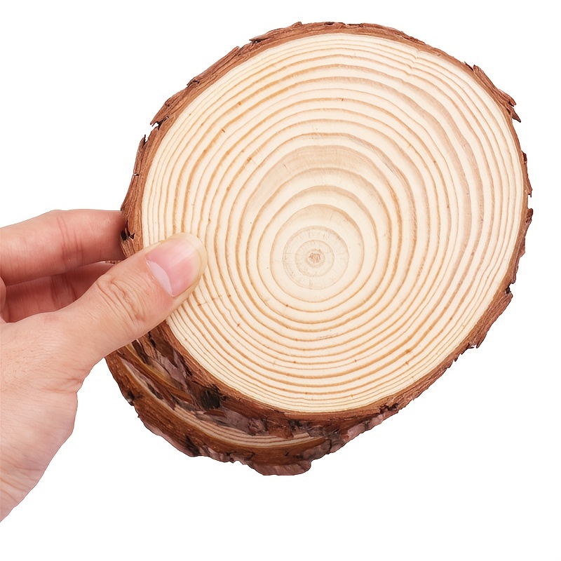 Natural With Tree Bark Wood Disc Coasters Wood - Temu