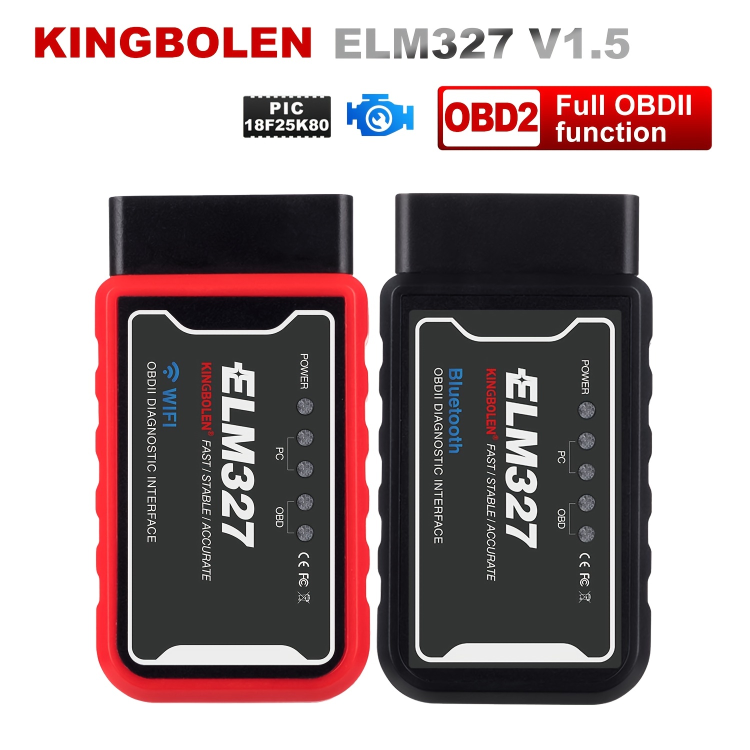 Pic18F25K80 Chip Elm327 Obd2 Scanner Elm 327 V1.5/V2.1 Bluetooth Code  Reader Auto Diagnostic