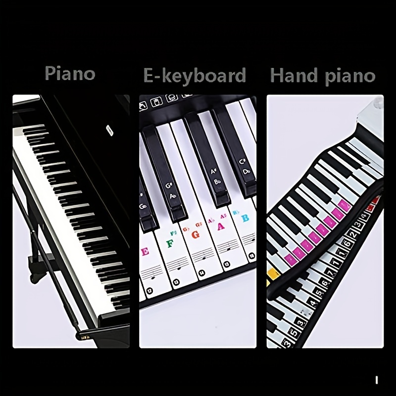 Autocollants de piano couleur pour claviers à touches 88/76/61/54