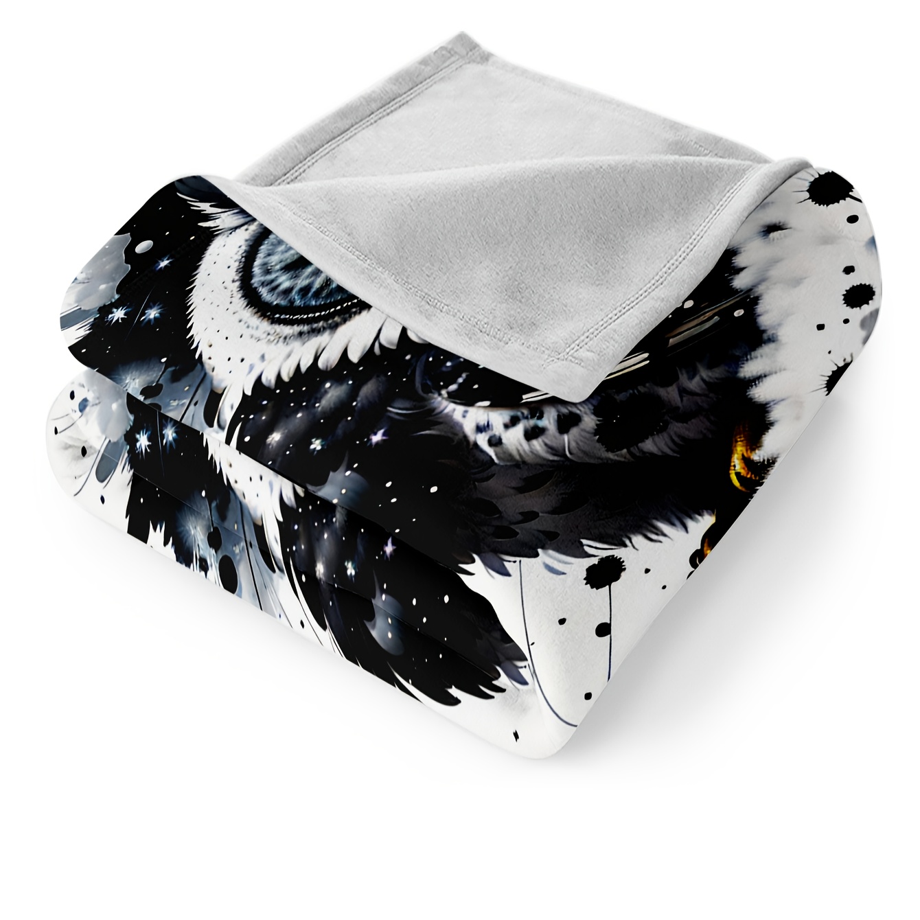 owl silver one animal and blanket