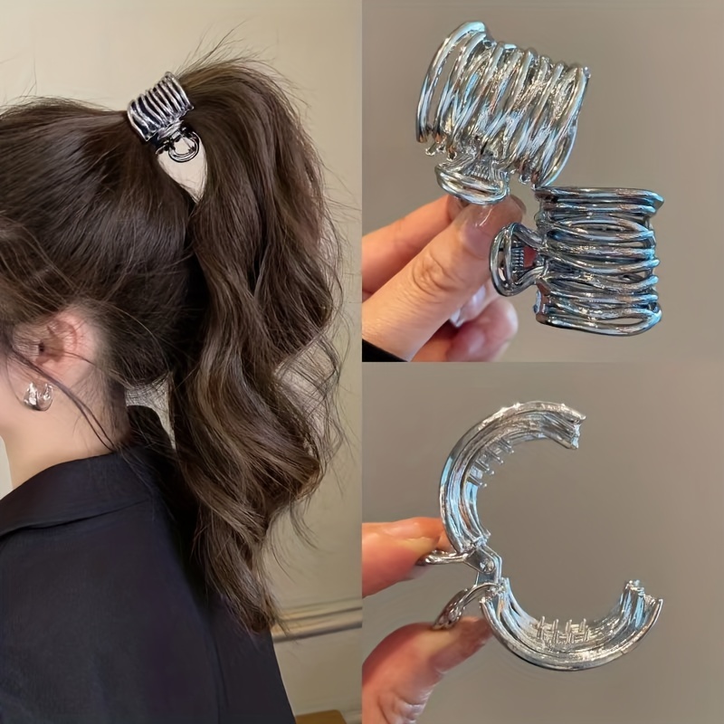 MELLIEX 3 Pezzi Forcina di Moda Fermaglio per Capelli a Coda di Cavallo  Motivo a Nido d'ape Clip per Supporto Coda di Cavallo Espandibile Accessori