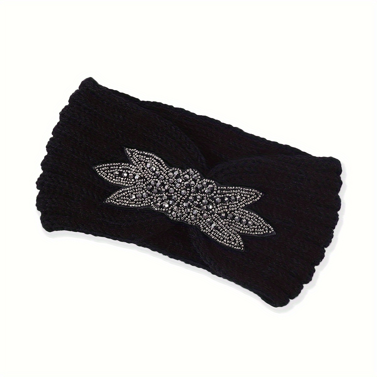 Bandeau cache oreille accessoirisee d'une tresse couleur poudre tricot fait  main : accessoires-accessoires-pour-cheveux par chouquette
