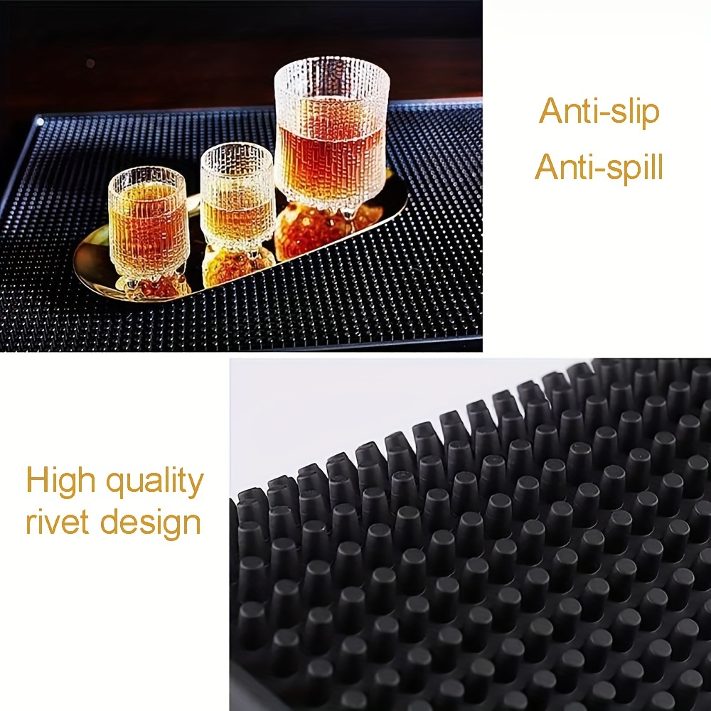 Pvc Bar Mat, Thickened Durable And Stylish Black Bar Spill Pad