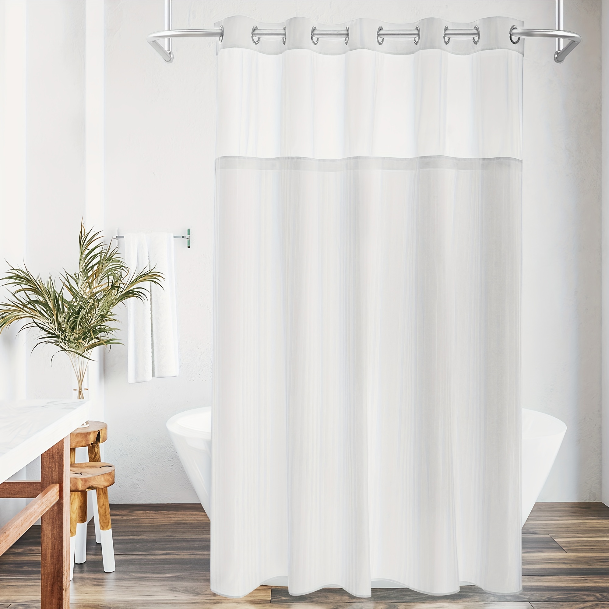 Hookless Shower Curtain Long - Temu Canada
