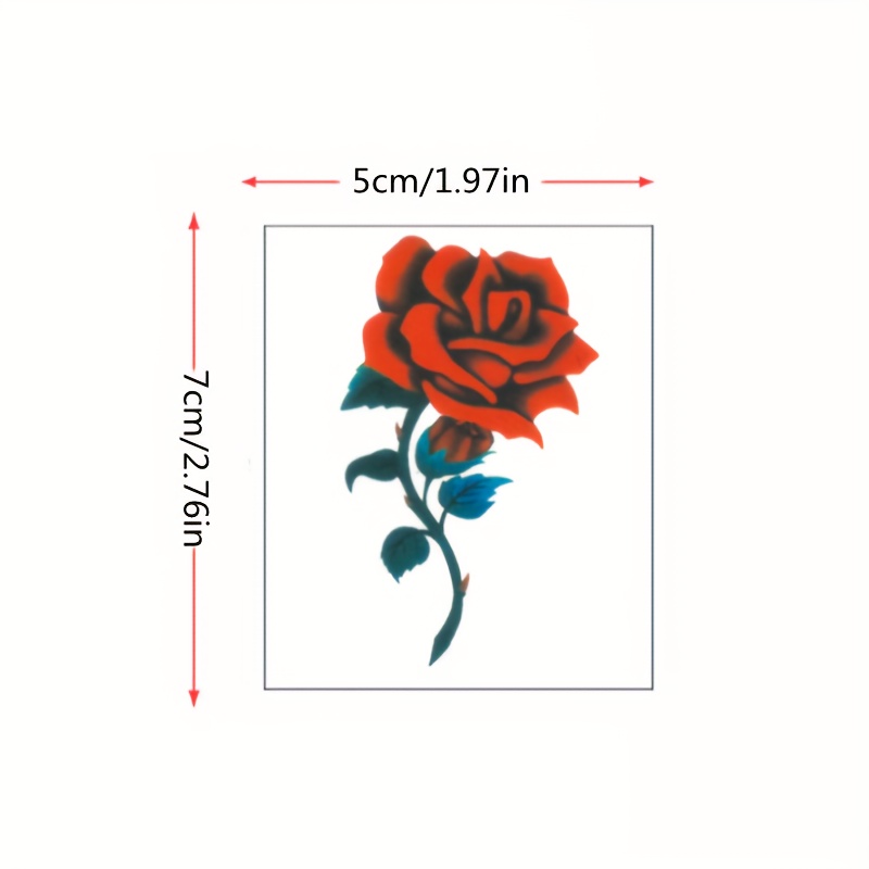 Red Rose Flower Stickers Floral Decals Waterproof Butterfly - Temu