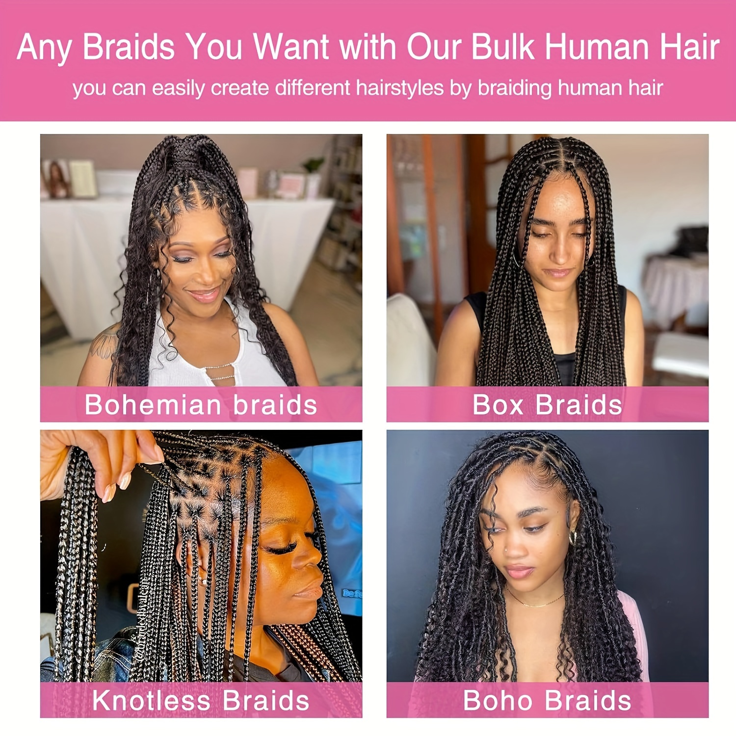 Human Hair Braiding Hair No Weft Human Hair Bulk for Micro Braiding Hu –  EveryMarket