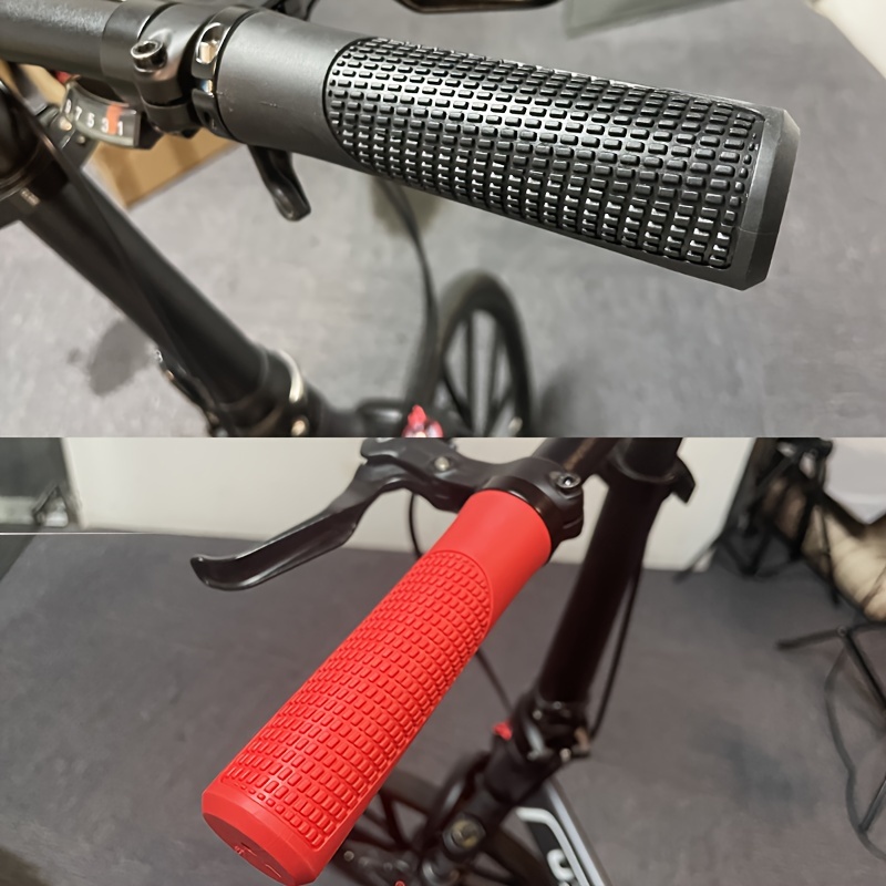 Bicycle Handlebar Grips Rubber Bike Grip Aluminum Lock Ring Temu