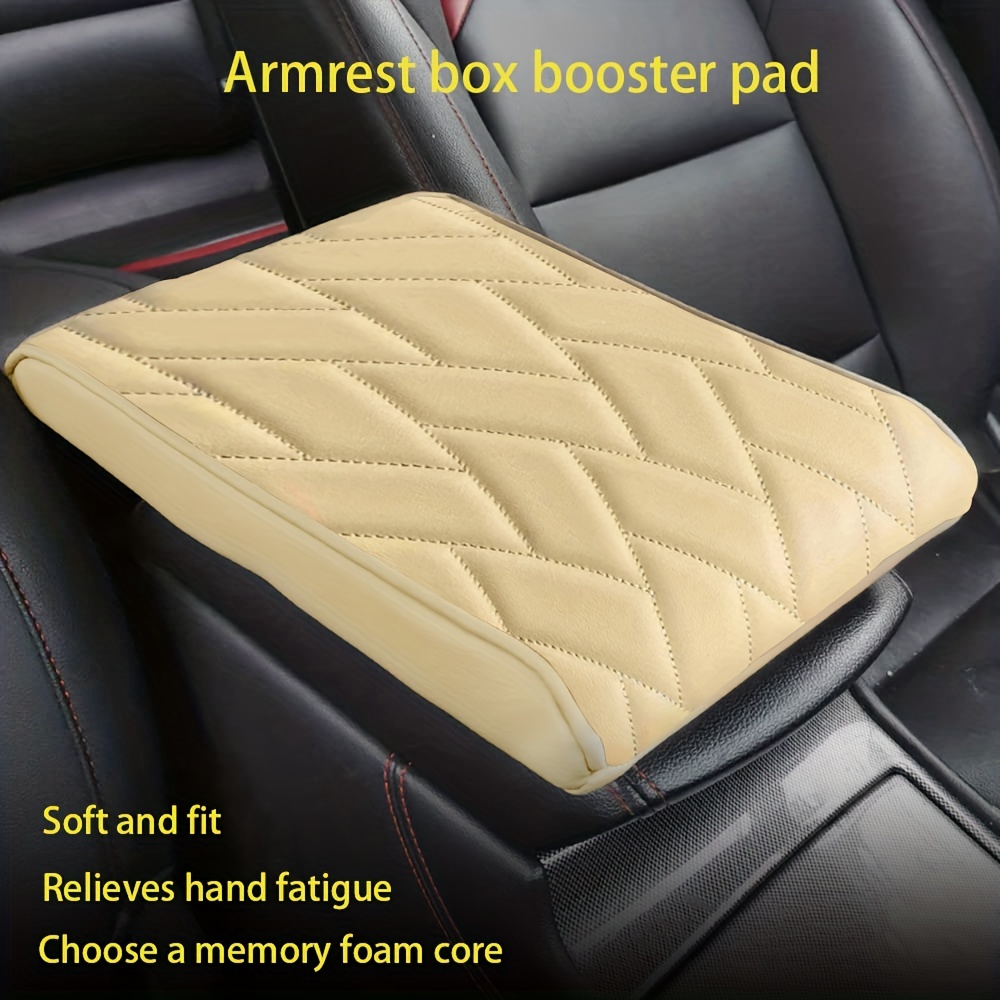 Leather Car Armrest Box Pad - New Waterproof Car Center Console Cover Pad,  Leather Auto Armrest Cover, Universal Arm Rest Cushion Pads for  SUV/Truck/Vehicle (Brown) 