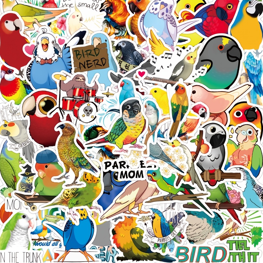 Parrot Bird Pet Animals Cute Waterproof Stickers For - Temu
