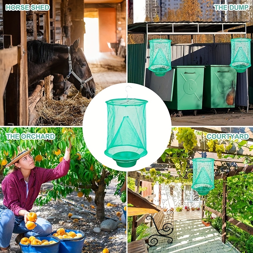 1pc/3pcs/5pcs, Large Fly Bag, Pasture Fly Trap, Outdoor Fly Trap,  Disposable Fly Zapper, Hanging Fly Trap, Effective Mosquito Fly Trap For  Family Farm
