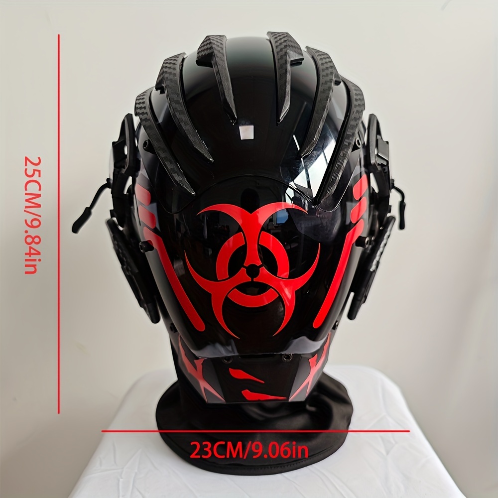 新しいサイバーパンクマスククールレッドプリントマスク機械式サイエンスフィクションギアフィット DJ 音楽祭ハロウィンコスプレマスク