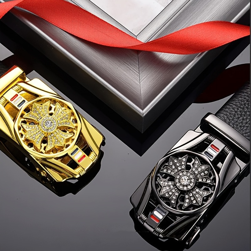 Rotatable Automatic Buckle Men's Belt