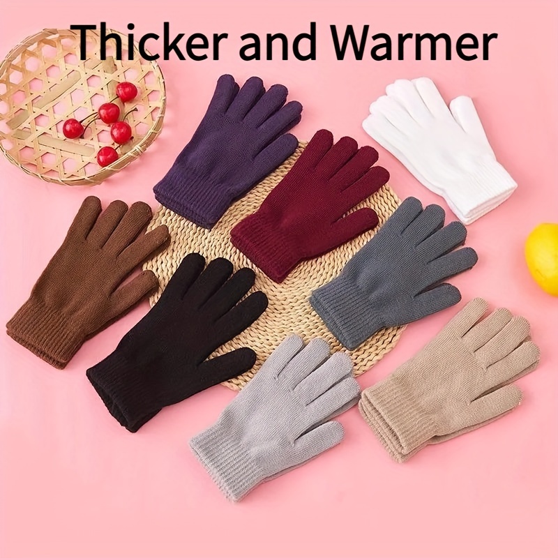 

1 Knitted Thickened Gloves, Unisex Gloves For Fall &