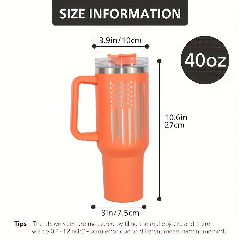 Car Tumbler With Handle, Portable 304 Stainless Steel Straw Cup For Outdoor  Camping Hiking Climbing Driving - Temu