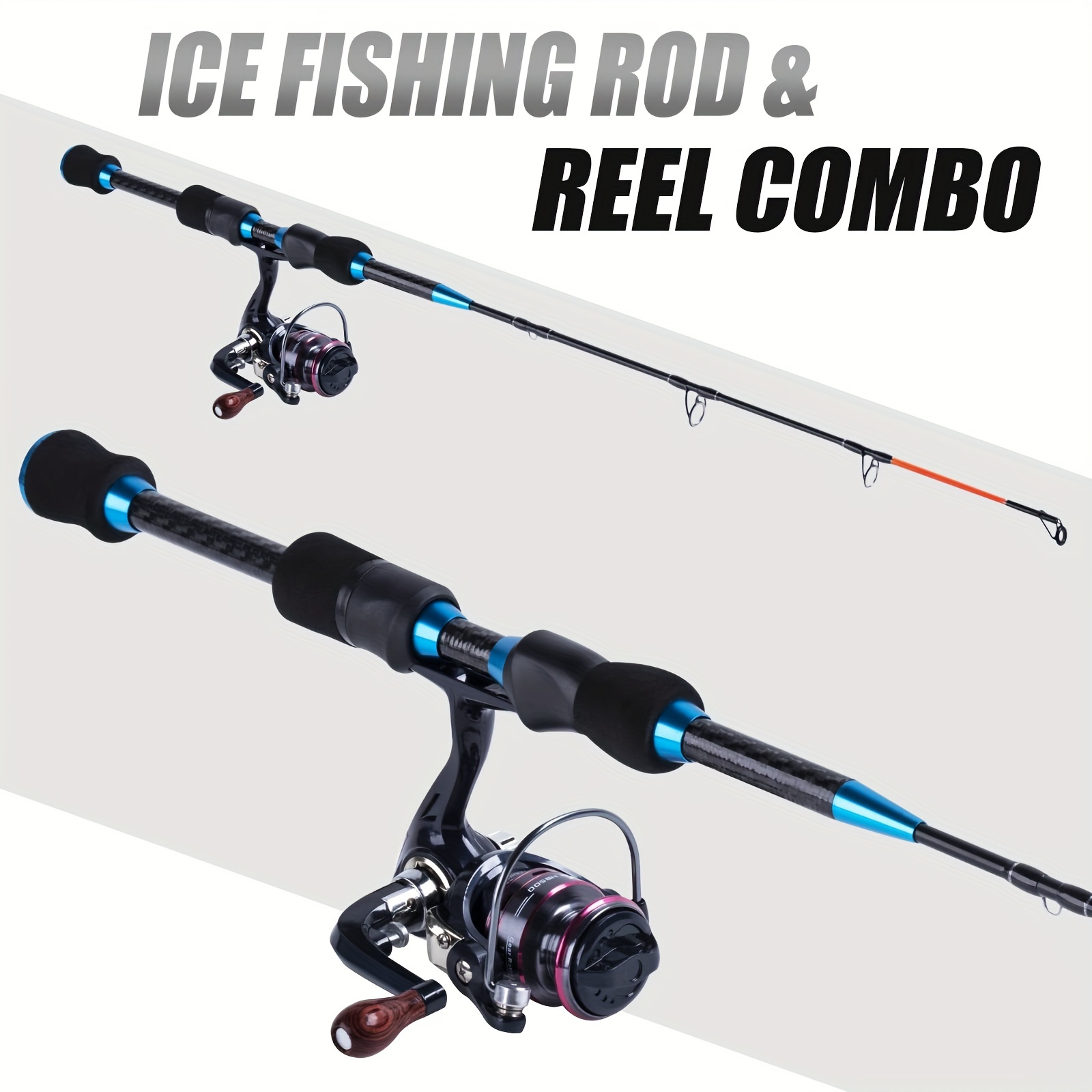 Tuxedo Sailor Ice Fishing Rod, Reinforced Fiber/Ultra-Light Material Pole - Detachable Design- Suitable for Outdoor Fishing/Ice Fishing.